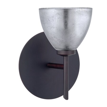 Besa Lighting Divi Mini Sconce, Silver Foil, Bronze Finish, 1x40W Halogen 1SW-1758SF-BR